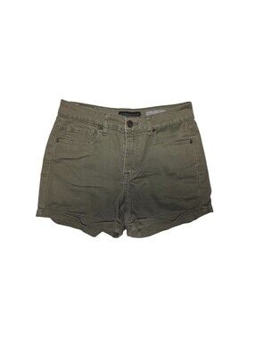 Aeropostale High Waisted Midi Olive Green Denim Shorts Size 6